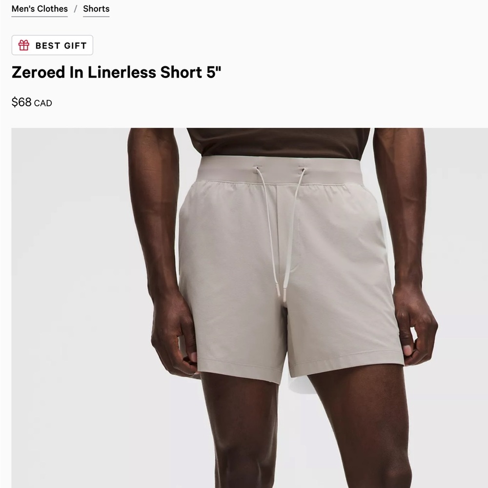 Lululemon Zeroed In Linerless Short 7”